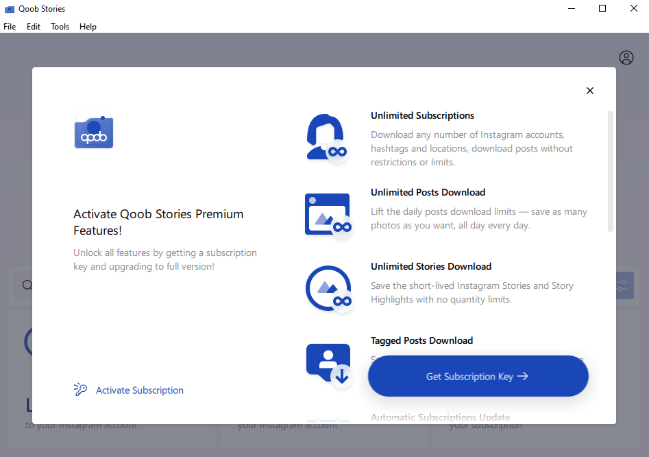 Click Activate Subscription button